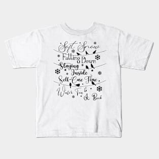 Soft Snow Poem in Dark Font Kids T-Shirt